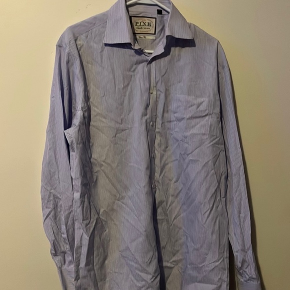 Thomas Pink 100% Cotton Pinstripe Buttondown Dress Shirt